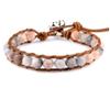 ZYIBPMSJKQCFK 6mm Natural Stone Beaded Heart-Shaped Turquoises Leather Cord Bracelet For Women Men,green,17-21cm view 3