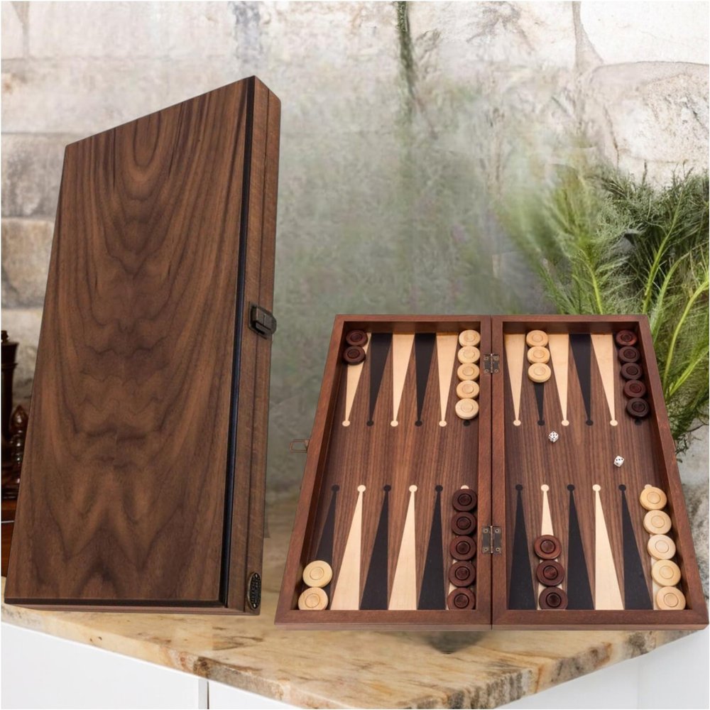 19" inch Handmade Luxury Backgammon Sets for Adults Wood Art Wooden Backgammon Board Set | Solid Rosewood Gift for Him, Dad, Xmas