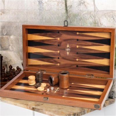 19" inch Handmade Luxury Backgammon Sets for Adults Wood Art Wooden Backgammon Board Set | Solid Rosewood Gift for Husband, Dad, Anniversary