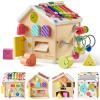 Tiny Land 9-in-1 Wooden Activity Cube, Montessori Baby Activity Center for 1+ Year Old, Educational Toy for Toddlers, Ideal Gift for Girls and Boys (Rainbow) view 1