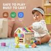 Tiny Land 9-in-1 Wooden Activity Cube, Montessori Baby Activity Center for 1+ Year Old, Educational Toy for Toddlers, Ideal Gift for Girls and Boys (Rainbow) view 2