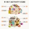Tiny Land 9-in-1 Wooden Activity Cube, Montessori Baby Activity Center for 1+ Year Old, Educational Toy for Toddlers, Ideal Gift for Girls and Boys (Rainbow) view 3