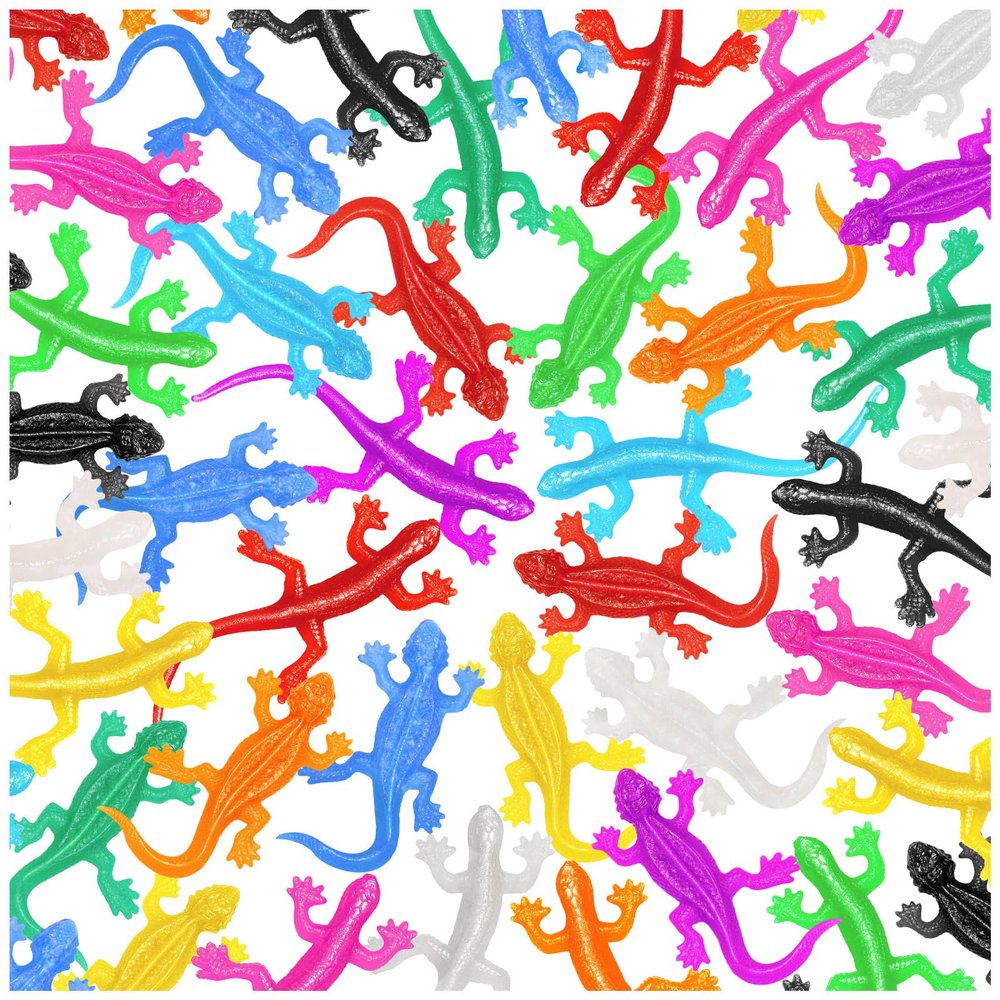 60Pcs Stretchy Lizard, 12 Colors Goodie Bag Stuffers for Halloween Party, Lizard Toys for Teenagers to Funny, Rubber Lizards Toy for Parody Filler
