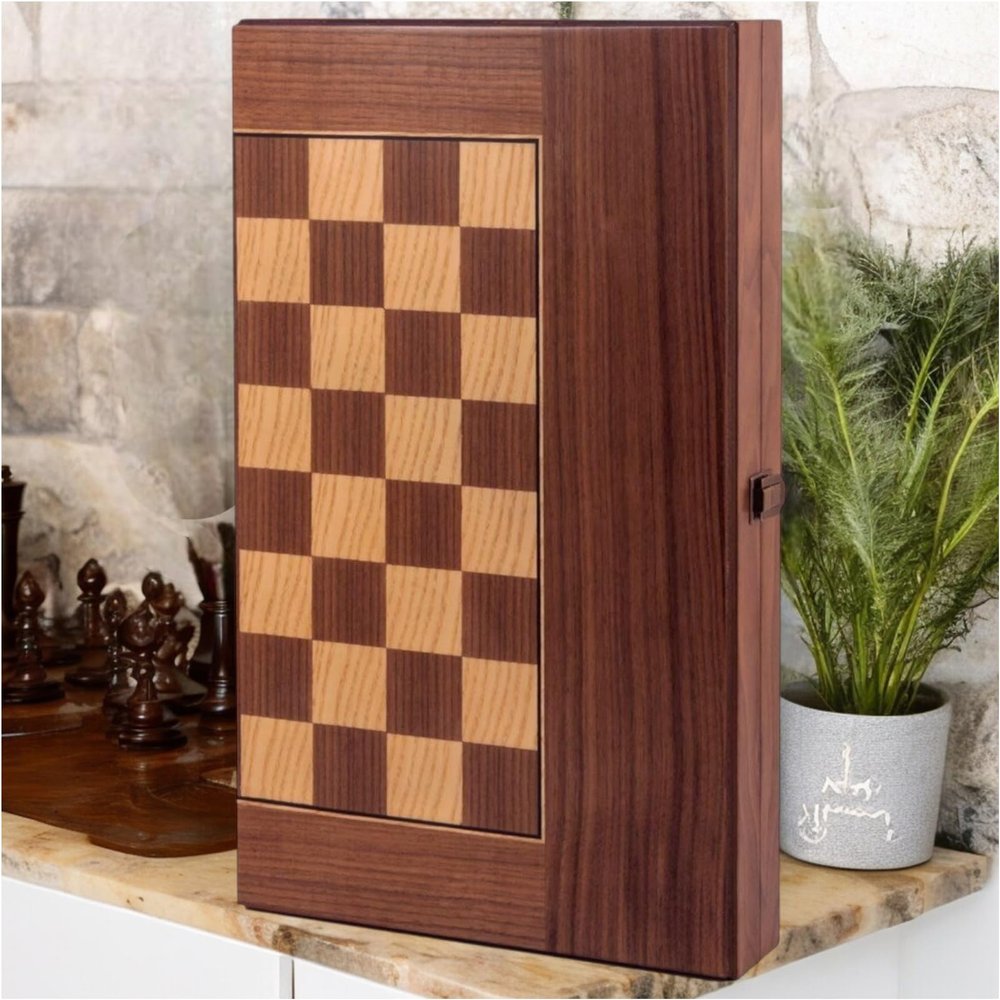 19" inch Gorgeous Backgammon Sets for Adults 100% Handmade Wood Art Wooden Board Game Set | Solid Rosewood Gift for Him, Dad, Anniversary