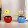 Red Seven-Starred Ladybug Solar Dancing Car Dashboard Decorations, Funny Solar Powered Dancing Flower Pot Car Ornaments Flower Swinging Funny Gifts for Car Dashboard Office Desk Decoration (Ladybug) view 2