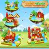 120PCS Magnetic Blocks Set Features Dual Themes: Stone House and Forest. Magnetic Tiles Roads Engineering Vehicle Set. view 4