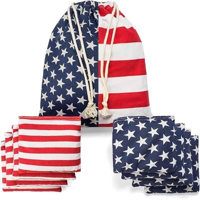 TOYSHARING Cornhole Bean Bags Regulation : American Flag Corn Hole beanbags toss Game Set Star and Stripes Outdoor Tournaments Summer