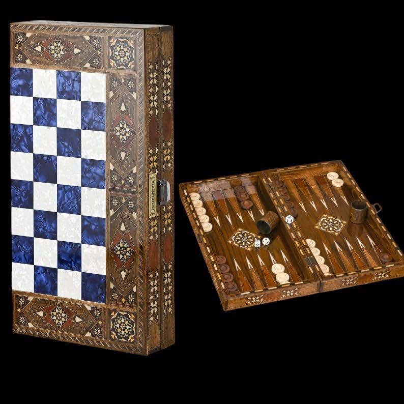 20"-inch X Large Backgammon Sets for Adults Solid Wooden Complete Hand Crafted Game Board Set - Gifts for Dad, Husband