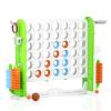 Glaf Giant 4-in-a-Row Game Outdoor Yard Jumbo 4-to-Score for Kids Adults and Family Adjustable Height Toy Set Floor Board Games Play with 42 Jumbo Rings Golf Basketball and Ring Toss (Green) view 1