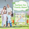 Glaf Giant 4-in-a-Row Game Outdoor Yard Jumbo 4-to-Score for Kids Adults and Family Adjustable Height Toy Set Floor Board Games Play with 42 Jumbo Rings Golf Basketball and Ring Toss (Green) view 3