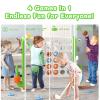 Glaf Giant 4-in-a-Row Game Outdoor Yard Jumbo 4-to-Score for Kids Adults and Family Adjustable Height Toy Set Floor Board Games Play with 42 Jumbo Rings Golf Basketball and Ring Toss (Green) view 4
