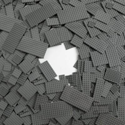 Noorastars 150 Pieces Small Base Plate Sets, Classic Flat Pieces for Moc Building, 12 Size DIY Building Boards - Compatible with All Major Brands, Dark Grey
