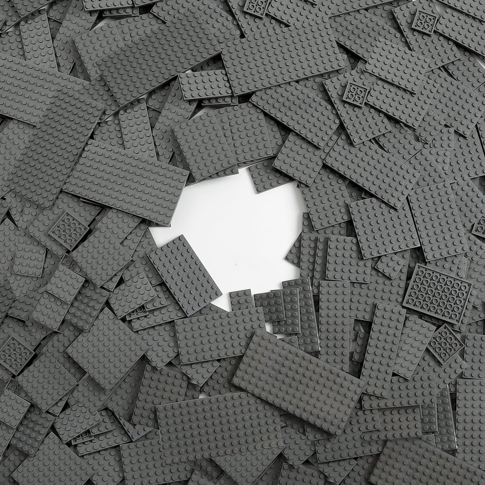 Noorastars 150 Pieces Small Base Plate Sets, Classic Flat Pieces for Moc Building, 12 Size DIY Building Boards - Compatible with All Major Brands, Dark Grey