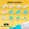 Noorastars 150 Pieces Small Base Plate Sets, Classic Flat Pieces for Moc Building, 12 Size DIY Building Boards - Compatible with All Major Brands, Transparent White/Blue view 3