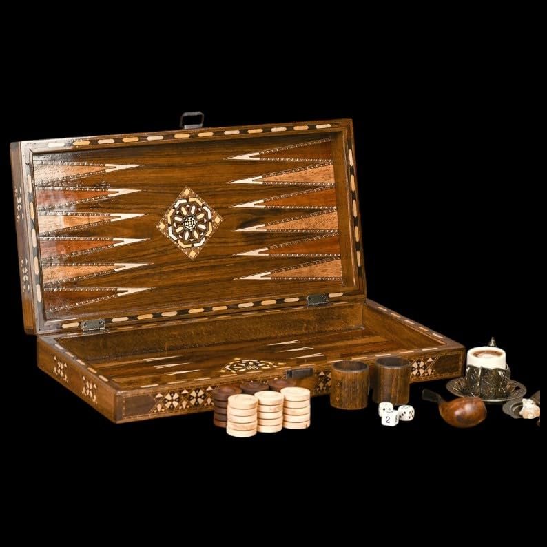 20"-inch X Large Backgammon Sets for Adults Solid Wooden Complete Hand Crafted Game Board Set - Gifts for Dad, Husband, Xmas