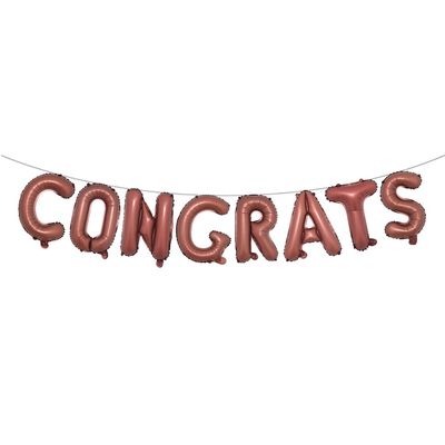 16 inch multicolor Congrats Letters Banner Gold Graduation Party Decorations Supplies (CONGRATS Chocolate)