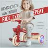 SEREED Colorful Lighting Toddler Tricycle for 2-5 Years Old Boys Girls, Adjustable Seat&Handlebar Trike, Removable Basket, Birthday Gift Idea for Kids Ages 2+ (Red) view 2
