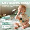 3 Pack Baby Teething Toys 3-6 Months, Silicone Ring Teethers for Babies 6-12 Months, Freezer Safe Chew Toy with Textured Grip for Boys Girls Teething Relief, Infant Easter Gift (Mint Green Blue) view 2