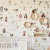 Woodland Animal Wall Stickers,Adorable Woodland Nursery Decals Decor,Animals Bear, Fox, Deer, Mushroom Peel and Stick Wall Decals Baby Nursery Kids Bedroom Living Room Decor view 2