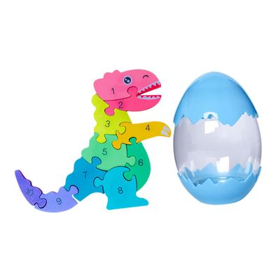 BESPORTBLE Assembling Dinosaur Wooden Model Plaything for Fun Early Education with Color Dinosaur Egg Present for Enhance Imagination and Parent Interaction Random Color