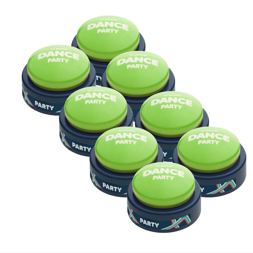 30 Second Dance Party Volume 3 - So Many Buttons (Pack of 8) | Dance Party Button with Music | Gag Gifts | Office Toys
