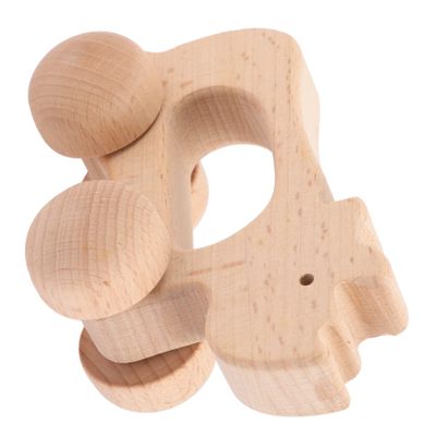 Vaguelly Wooden Handheld Car for Creative Grasping Training Safe Smooth Edges for Development and Teething Relief