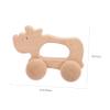 Vaguelly Wooden Handheld Car for Creative Grasping Training Safe Smooth Edges for Development and Teething Relief view 2