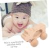 Vaguelly Wooden Handheld Car for Creative Grasping Training Safe Smooth Edges for Development and Teething Relief view 3