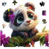 Wooden Puzzles for Adult,Panda Wooden Jigsaw Puzzles for Kids,Unique Animal Shape Puzzles for Adults,Fun Challenging Creative Gift,Family Game,10.6"x11.4" view 1