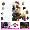 Wooden Puzzles for Adult,Panda Wooden Jigsaw Puzzles for Kids,Unique Animal Shape Puzzles for Adults,Fun Challenging Creative Gift,Family Game,10.6"x11.4" view 2