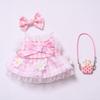 Cute Dress Clothes Sets for 17cm Dolls(Only Clothing No Doll) Clothing Accessories, Gauze Skirt Outfits for Doll Clothes Replacement (Pink+Bag) view 1