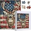1000 Piece Adult Wooden Puzzle Milu Deer,Challenging Gift for Jigsaw Puzzle Lovers, Enjoy Happy Time with Friends,Room Wall Decoration-American Flag view 2