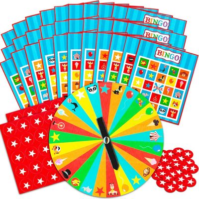 Bingo Party Games Set for Adults - Bundle of 12 Themed Bingo Cards with Spinner and Paper Chips | Game of Chance and Party Pack for Men, Women