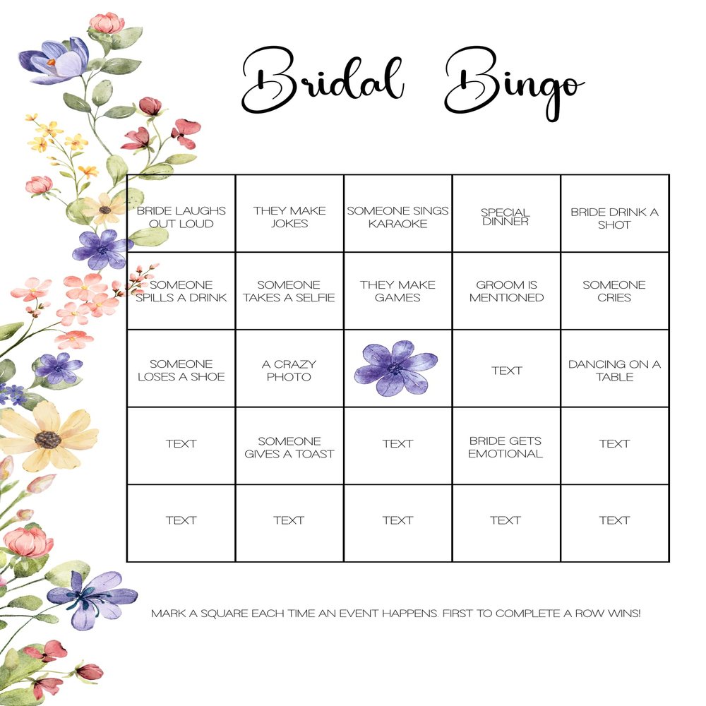 JOCRI Blank Bingo Cards (FLOWERBINGO)