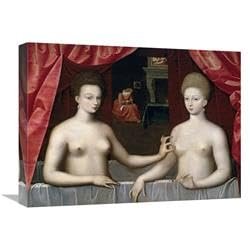 22 in. Gabrielle DEstrees & One of Her Sisters Art Print - School of Fontainebleau