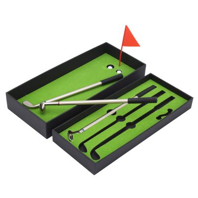 Aoaoy Set 25114 Desk Games Box Green Driving Range with Club Pens Flag Gift Desktop Decor