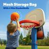 Set of 4 Mini Basketballs with Storage Net, Designed for Little Tikes Basketball Hoop (Backboard Mounted) Indoor/Outdoor Use for Kids, 7 Inflatable Toy Balls with Hand Pump view 4