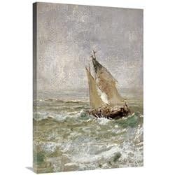 36 in. A Sailing Boat in a Choppy Sea Art Print - Mose Bianchi