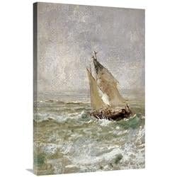 36 in. A Sailing Boat in a Choppy Sea Art Print - Mose Bianchi