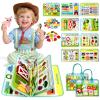 Aurasys Busy Book for Toddlers - Farm Montessori Toys Busy Board for Boy Girl Gifts Educational Learning Activity Book Toddler Airplane Travel Toy Birthday Gift view 1