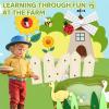 Aurasys Busy Book for Toddlers - Farm Montessori Toys Busy Board for Boy Girl Gifts Educational Learning Activity Book Toddler Airplane Travel Toy Birthday Gift view 3