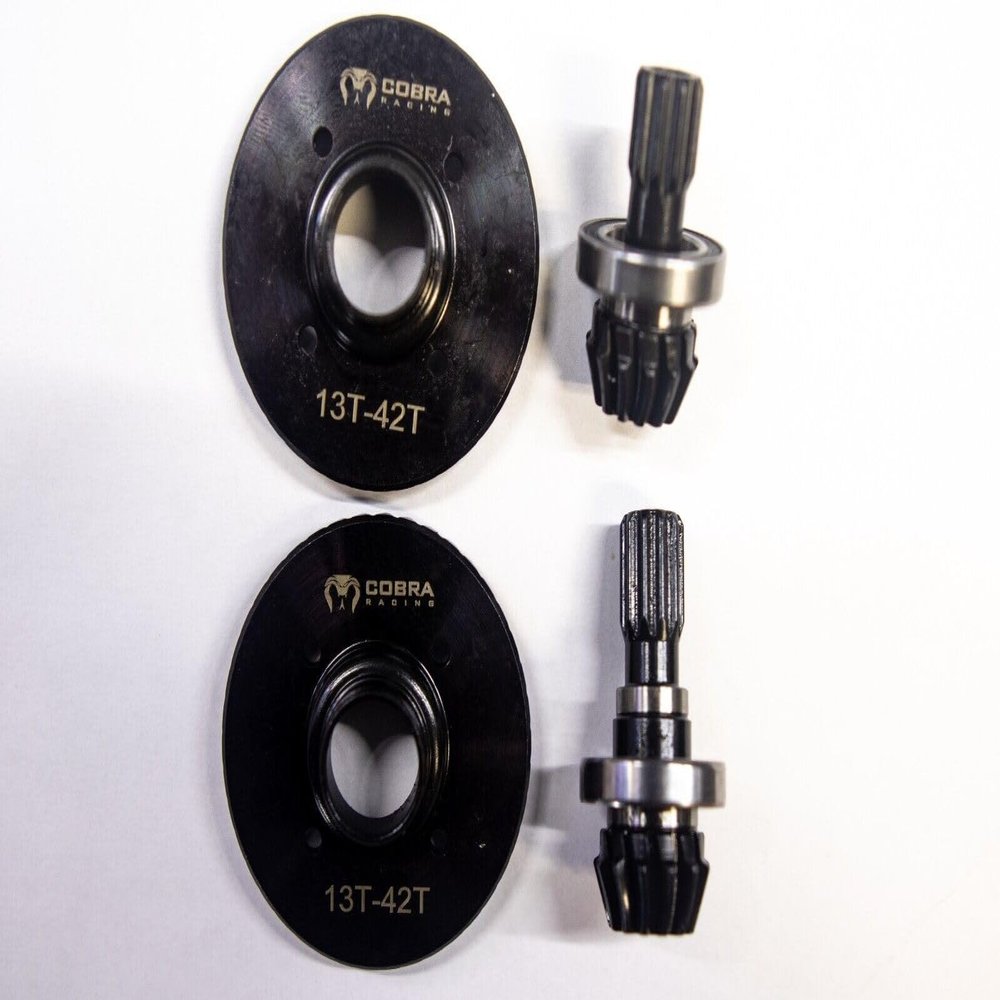 Cobra Racing Spiral Cut Differential Gear Set for XMaxx 6S/8S & XRT  Hardened Steel Helical Gears 13T-42T  Front & Rear Upgrade Kit with Bearings  Replaces Stock Diff Gears