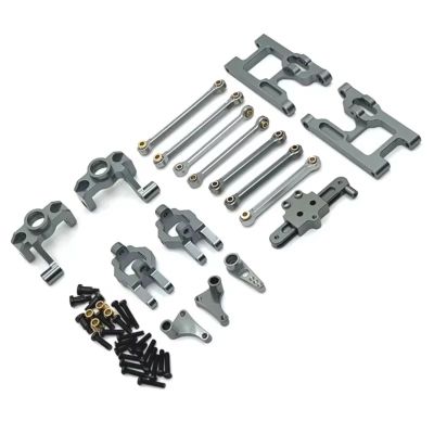 for Wltoys 124006 12423 12427 1/12 Metal Steering Cup Assembly Link Rod Kit RC Car Upgrade Accessories RC Steering Knuckles Cup(Gray)