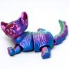 3D Printed cat Model,Flexible Realistic Articulated Animal Fidget Toys,Mystery Figurines Gifts for Easter,Executive Desk Funny Dcor and Festival Collectible,Easter Basket Stuffers (RGB) view 3