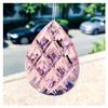 Hanging Crystals Prisms 2PCS Pink 75MM Faceted Prism 3D Grid Droplets Crystal Catcher Chandelier Lamp Hanging Parts Decor Hangings Crystals for Decoration view 1