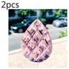 Hanging Crystals Prisms 2PCS Pink 75MM Faceted Prism 3D Grid Droplets Crystal Catcher Chandelier Lamp Hanging Parts Decor Hangings Crystals for Decoration view 2