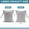 2Pcs Stripe Wet Bag 12x10 Inch, Grid Waterproof Reusable Wet Dry Bags, Rustic Washable Travel Laundry Bags for Swimsuit Pool Beach Diapers Dirty Yoga Gym Clothes, Travel Gifts for Women Friend view 2