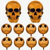 10Pcs Halloween Birthday party Decorction, Skull Balloons, Halloween Balloon Garland Arch Kit, Ghost Balloons, Backdrop Birthday Baby Shower Decorations (Gold) view 1