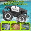 GoBang 1:16 Amphibious Cyber Police Car Monster Truck Toys Remote Control Car Waterproof Rc Cars 4WD All Terrain Off-Road Trucks for 6 7 8 9 10 11 12 Year Old Boys Girls Gifts Presents view 2