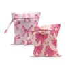 2Pcs Bow Tie Wet Bag for Vacation Essentials, Waterproof Reusable Wet Dry Bags, Heart Washable Travel Laundry Bags for Beach Diapers Dirty Yoga Gym Clothes, Pink Gifts for Women Friend, 12x10 Inch view 1